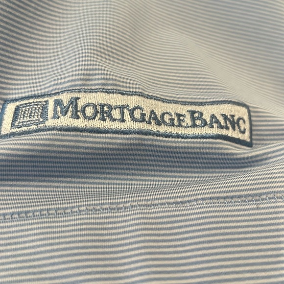 Golf shirt by Peter Millar summer comfort size XXL blue and white striped - Picture 3 of 4